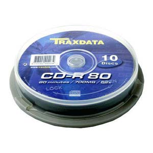 CD-R 80 min. 52x TRAXDATA CAKE BOX 10/1