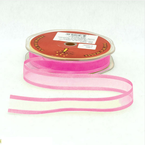 UKRASNA TRAKA 15 mm x 25 met. NG-16 ORGANZA - Roza