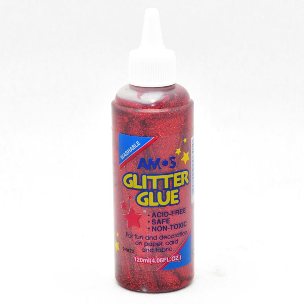 LJEPILO GLITTER 120 ml. GCL120P5 AMOS - Ljepilo 120 ml-crvena