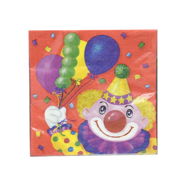 SALVETE 33x33 cm 12/1 "PARTY" - Salvete 12/1-klaun