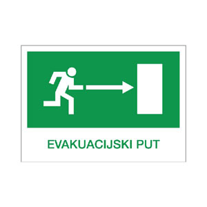 NALJEPNICA EVAKUACIJSKI PUT LIJEVO / DESNO 25x14 cm - Evakuacijski put desno