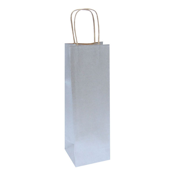 VREĆICA ZA BOCU 14x39x8 cm NATRON U BOJI - Vrećica za bocu - srebrna