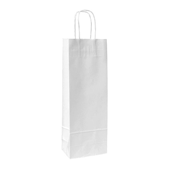 VREĆICA ZA BOCU 14x39x8 cm NATRON U BOJI - Vrećica za bocu - bijela