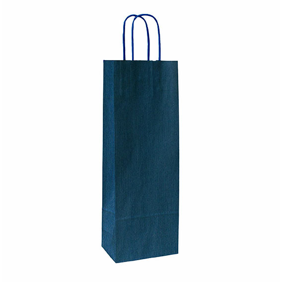 VREĆICA ZA BOCU 14x39x8 cm NATRON U BOJI - Vrećica za bocu - tamno plava