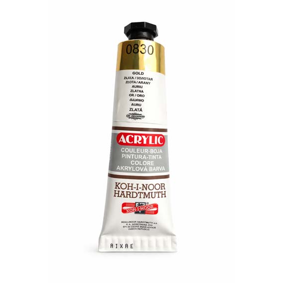 BOJA AKRILNA 40 ml. KOH-I-NOOR 1/1 - Metalik zlatna