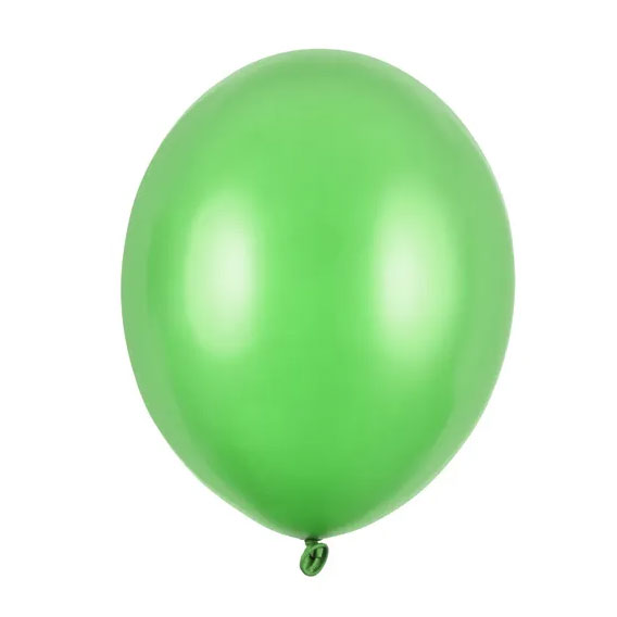 BALONI JEDNOBOJNI fi 30 cm METALLIC PARTYDECO - Balon svijetlo zeleni