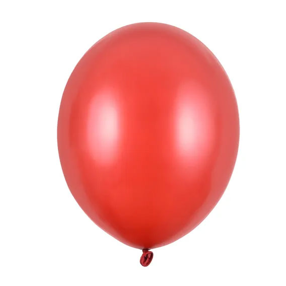 BALONI JEDNOBOJNI fi 30 cm METALLIC PARTYDECO - Balon crveni