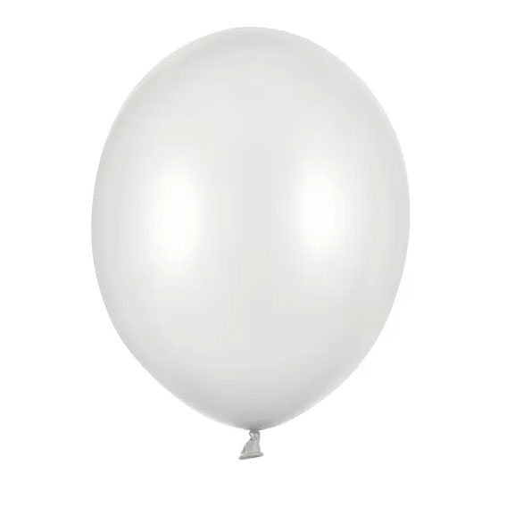 BALONI JEDNOBOJNI fi 30 cm METALLIC PARTYDECO - Balon srebrni