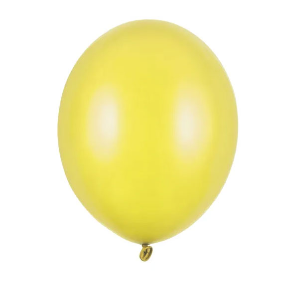 BALONI JEDNOBOJNI fi 30 cm METALLIC PARTYDECO - Balon žuti