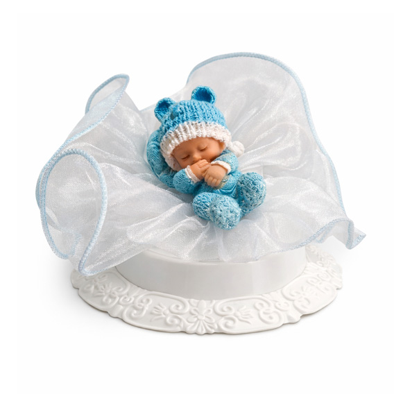 FIGURA "BEBA KOJA LEŽI" + KAPICA ROZA / PLAVA - Beba koja leži-dječak Plava