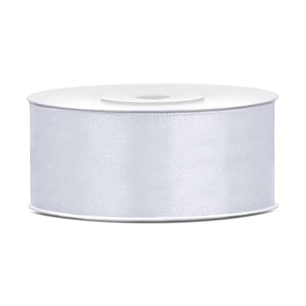 UKRASNA TRAKA SATENSKA 25 mm x 25 met.  - Ukrasna traka satenska white