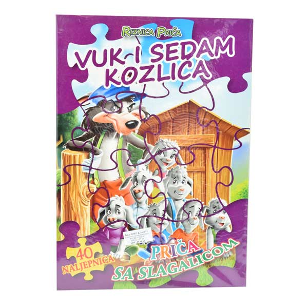 SLIKOVNICA S NALJEPNICAMA "RIZNICA PRIČA" - Vuk i sedam kozlića
