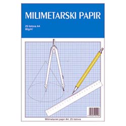 MILIMETARSKI BLOK A-4 25 LISTOVA