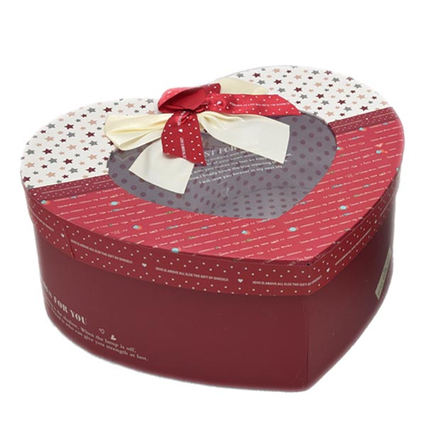 KUTIJA ZA POKLONE SRCE 16X13 cm BOXset 4/3-1 - Box Set 4/3-crvena