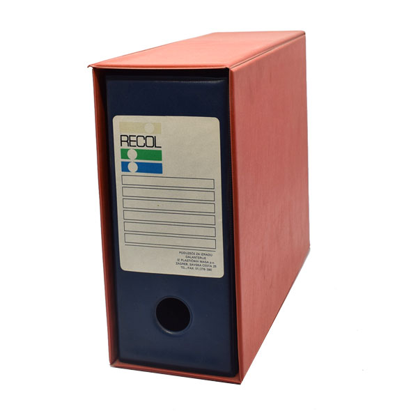 REGISTRATOR A-5 ŠIROKI PVC RECOL - Registrator A-5 plavo-crveni