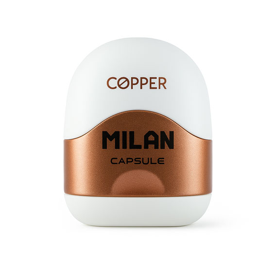 ŠILJILO PVC 1 RUPA MILAN CAPSULE COPPER - Šiljilo Copper - bijelo