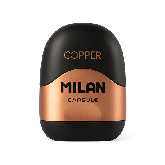 ŠILJILO PVC 1 RUPA MILAN CAPSULE COPPER - Šiljilo Copper - crno