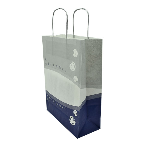 VREĆICA UKRASNA 22x31 cm NATRON NOVOGODIŠNJI MOTIVI - Vrećica 22x31 plavo-srebrna
