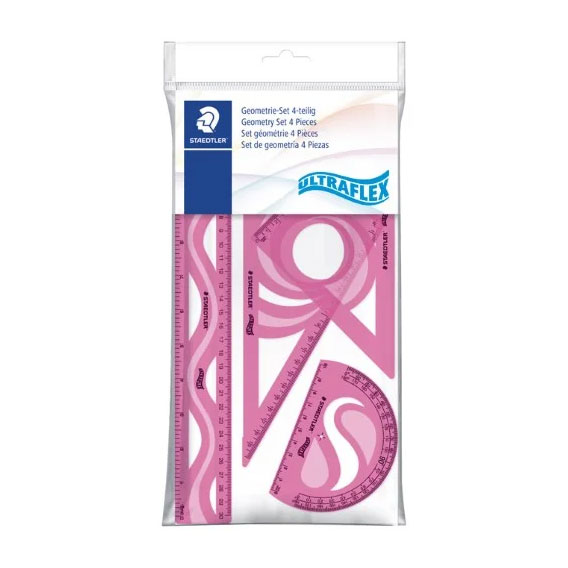 GEOMETRIJSKI SET STAEDTLER 4/1 ULTRAFLEX 569B4UF - Roza