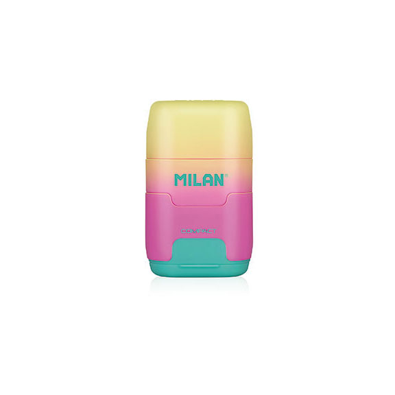 ŠILJILO PVC 2 RUPE MILAN COMPACT SUNSET - Šiljilo Milan Sunset žuto-roza
