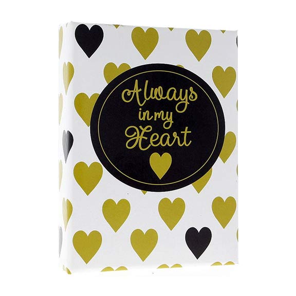 FOTO ALBUM 100 STRANA 23x28 cm SAMOLJEP. DRS50 CONCEPT - DRS50 Cincept crno-žuta srceta