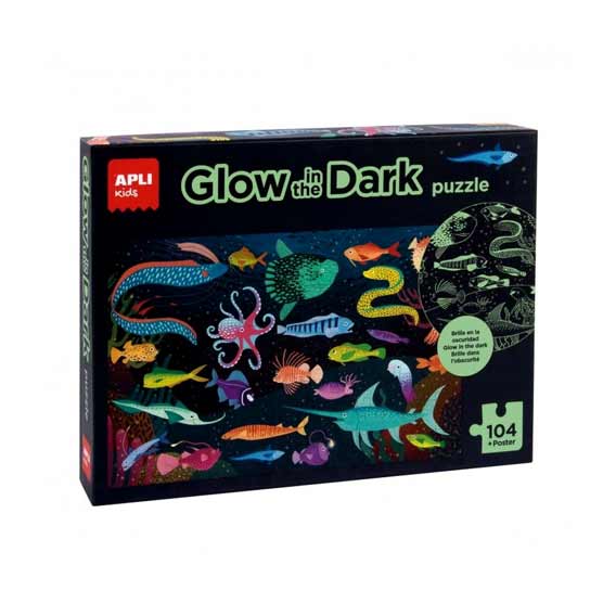PUZZLE 104/1 FLUORESCENTNE OCEAN APLI KIDS