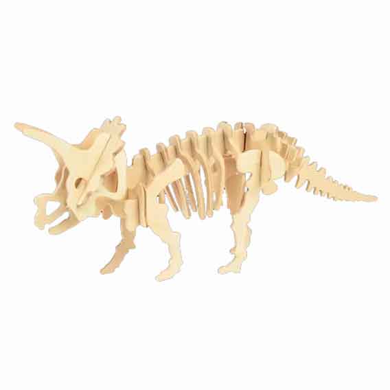 PUZZLE DRVENE 3D ŽIVOTINJE GONG - Triceratops 