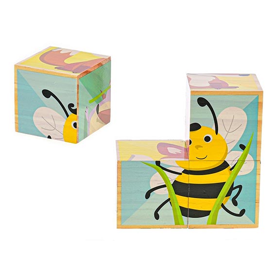 PUZZLE DRVENE ŽIVOTINJE 10X10X5cm