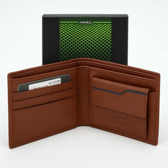 NOVČANIK KOŽNI MUŠKI "JAGUAR" PF776-9 - PF776-9 - smeđi