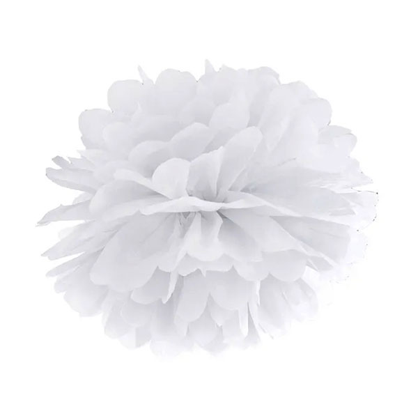 POMPON PAPIRNATI fi 25 cm PARTYDECO - Pompon papirnati white