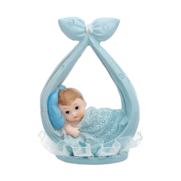 FIGURA ZA TORTU "BEBA U ŠALU" 11 cm PARTYDECO - Figura za tortu beba u šalu blue