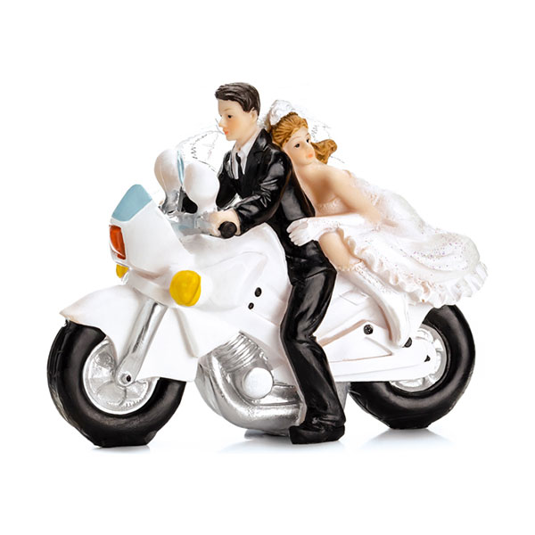 Figura za tortu weds on a motorcycle