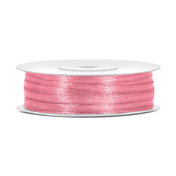 UKRASNA TRAKA SATENSKA 3 mm x 50 met. PARTYDECO - Ukrasna traka satenska light pink