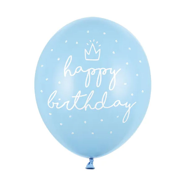 BALONI "HAPPY BIRTHDAY" PLAVI/ROZA 1/1 fi 30cm - Baloni happy birthday plavi