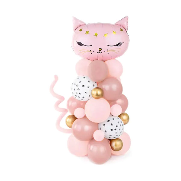 STALAK OD BALONA "CAT" 83x140 cm PARTYDECO - Stalak cat pink