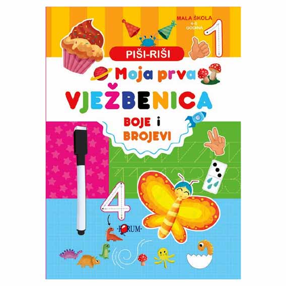 MOJA PRVA VJEŽBENICA PIŠI-BRIŠI 1-3 art. 0389 FORUM - Boje i brojevi
