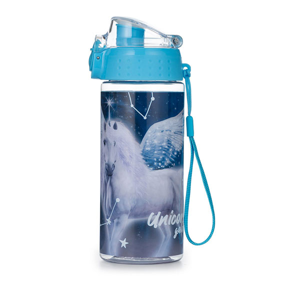BOČICA ZA VODU 500 ml. PVC "CLICK" OXYBAG - Unicorn Galaxy