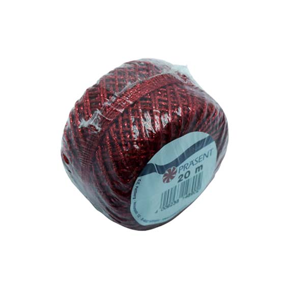 UKRASNI KONAC METALIC 2 mm x 20 met. PRASENT - Crveni