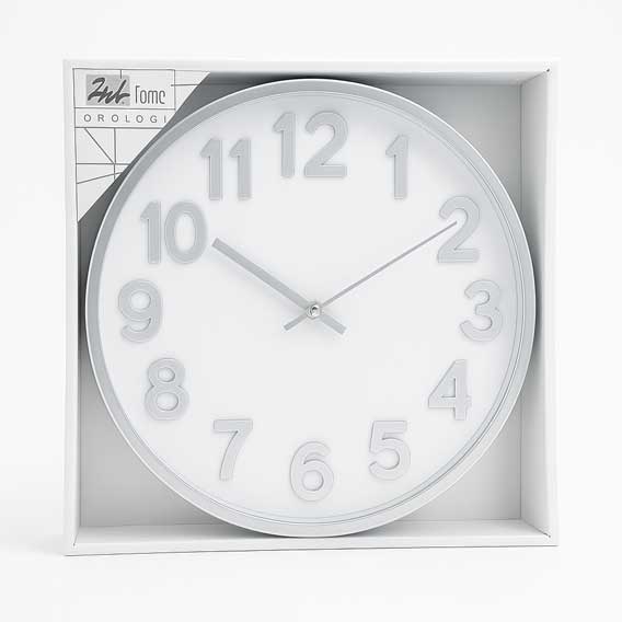 SAT ZIDNI fi 30 cm BIJELI S RUBOM art. 8927