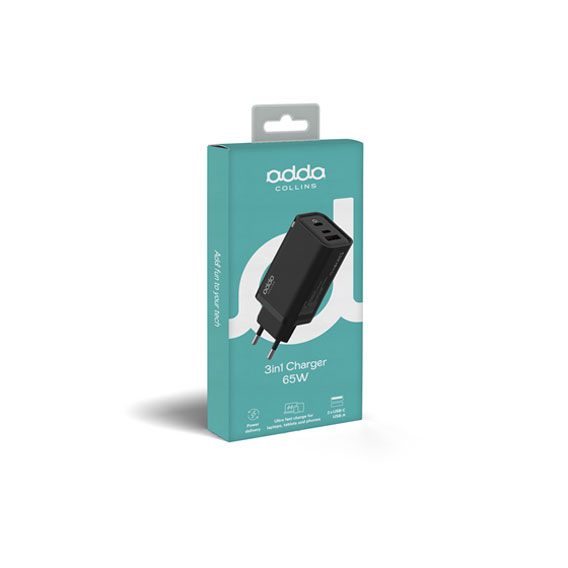 PUNJAČ USB STRUJNI 65W ADDA COLLINS CH008