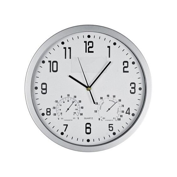 SAT ZIDNI fi 35cm MACMA S VLAGOMETROM I TERMOMETROM - Sat zidni Macma bijeli