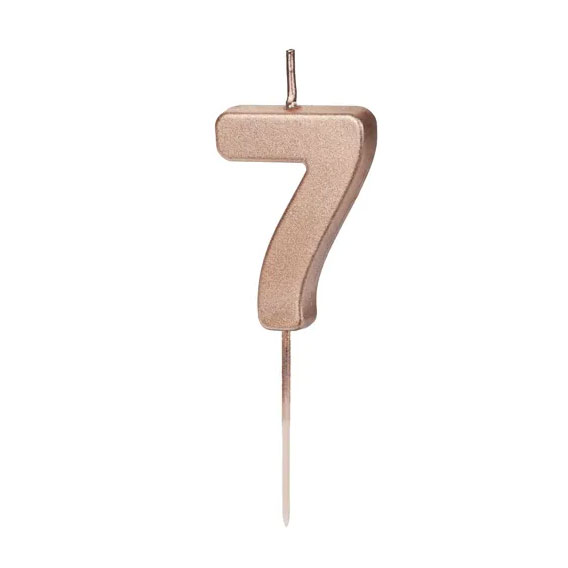 SVJEĆICA ROĐENDANSKA BROJEVI "0-9" 4.5cm ZLATNA - Svjećica rođendanska broj 7